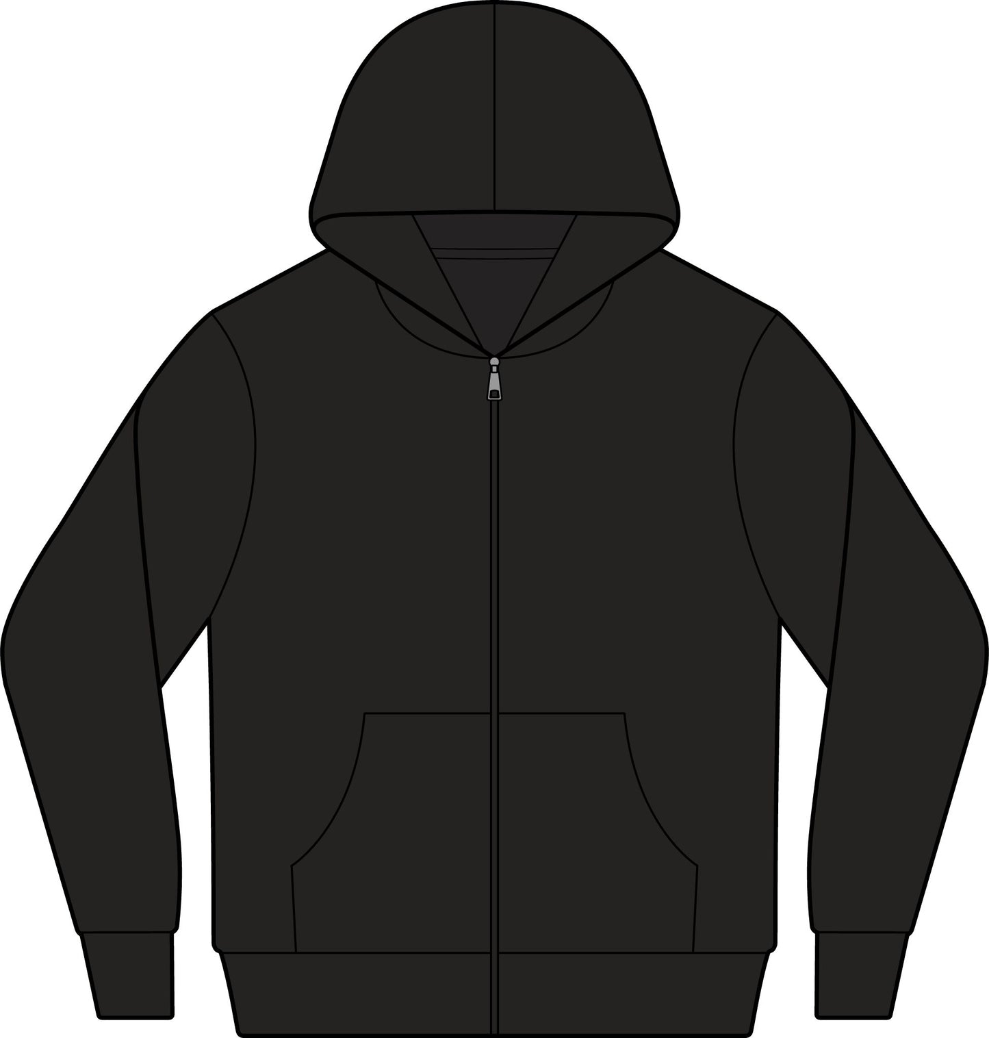 Unisex  Full-Zip Hooded Long Sleeve Tee