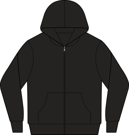 Unisex  Full-Zip Hooded Long Sleeve Tee